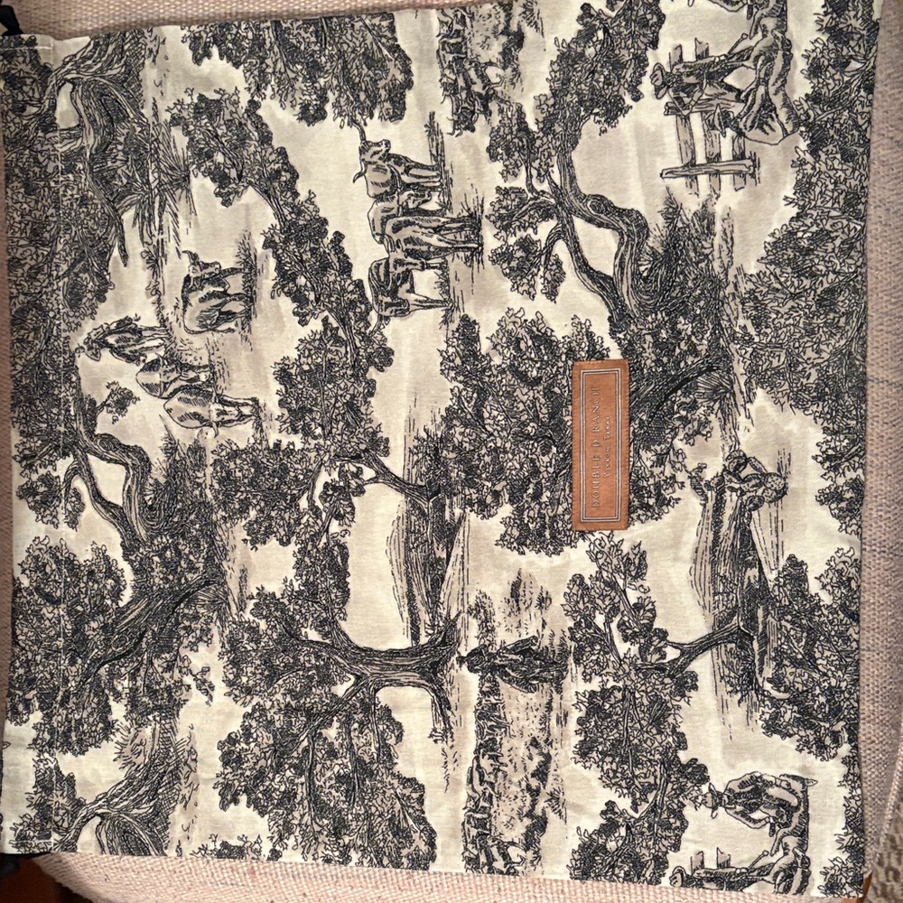 Double D Ranch Black and Cream drawstring bag
16x16